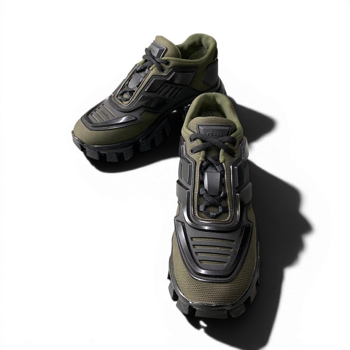 Prada Clouddust Thunder Mesh Sneakers Volume Sole Khaki Black 37.5 — view 3