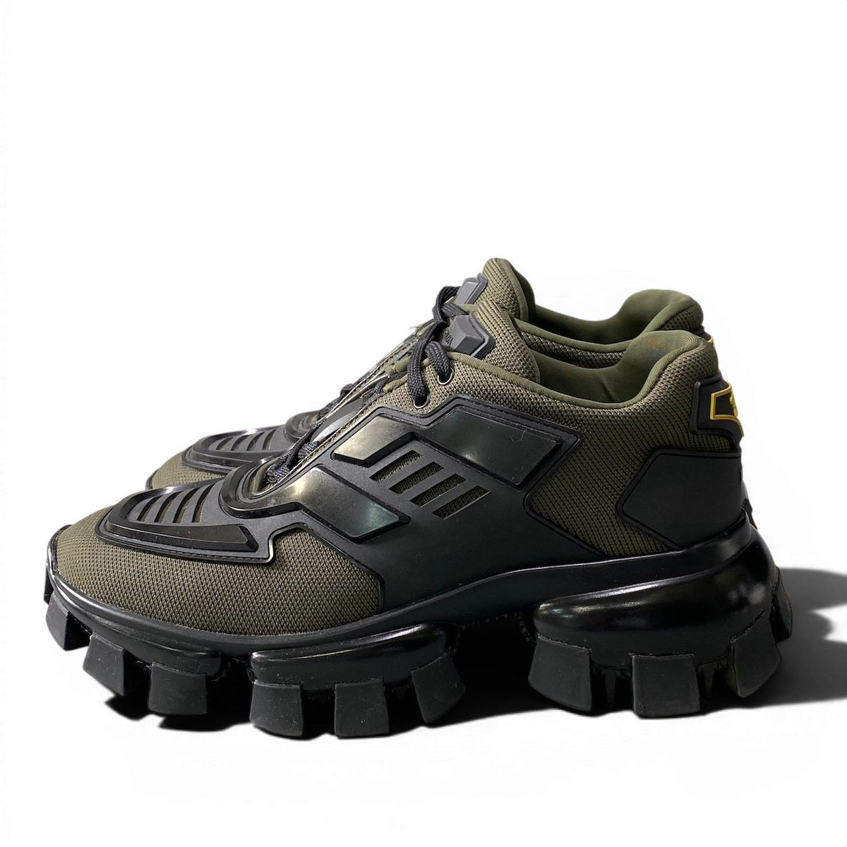 Prada Clouddust Thunder Mesh Sneakers Volume Sole Khaki Black 37.5 — view 4
