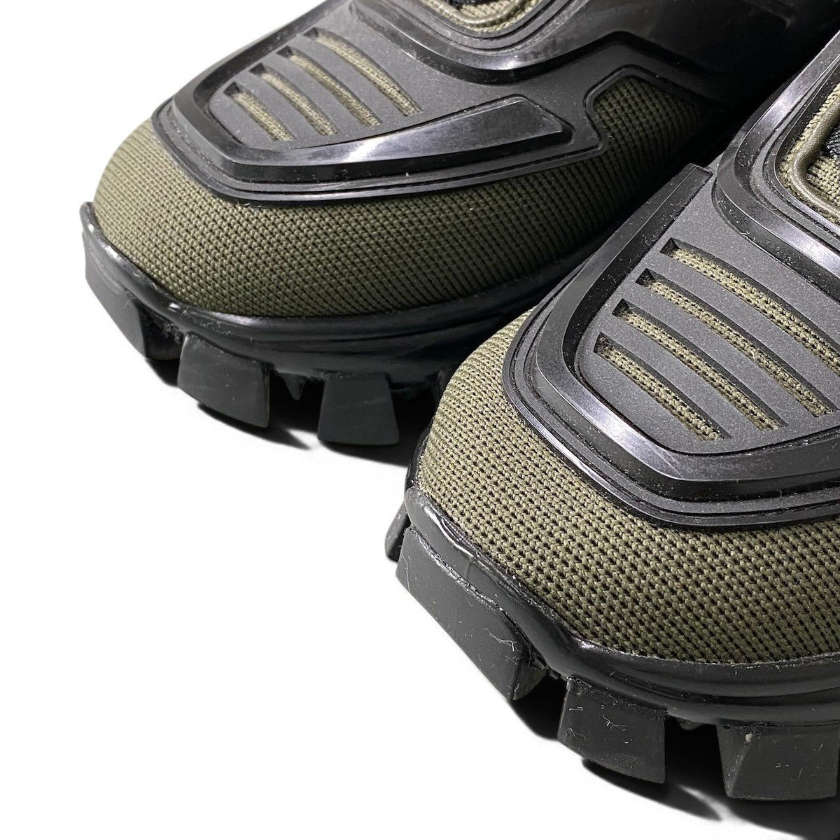 Prada Clouddust Thunder Mesh Sneakers Volume Sole Khaki Black 37.5 — view 6