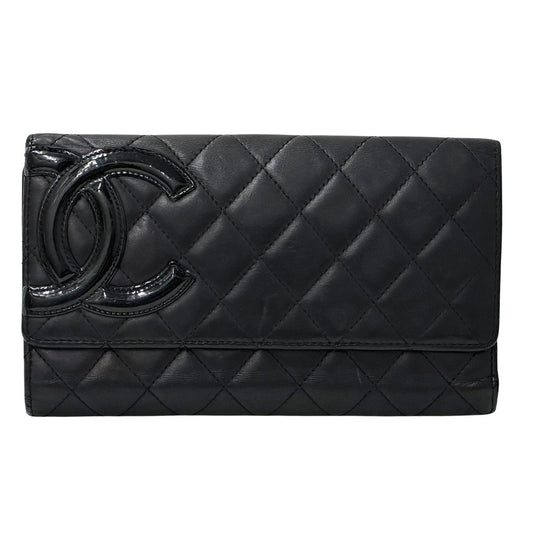 Chanel Wallet Black Pink Silver CC Logo
