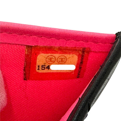 Chanel Wallet Black Pink Silver CC Logo — view 7