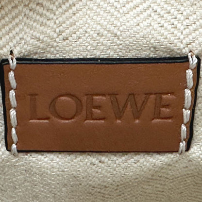 Loewe Anagram Shoulder Bag Raffia Leather Slit Pochette Beige Brown Crossbody — view 6
