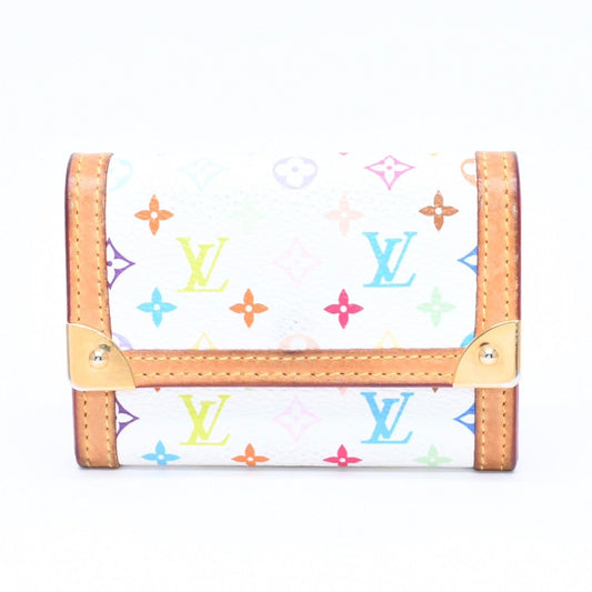 Louis Vuitton Porte Monnaie Plastic Coin Purse Monogram Multicolor White