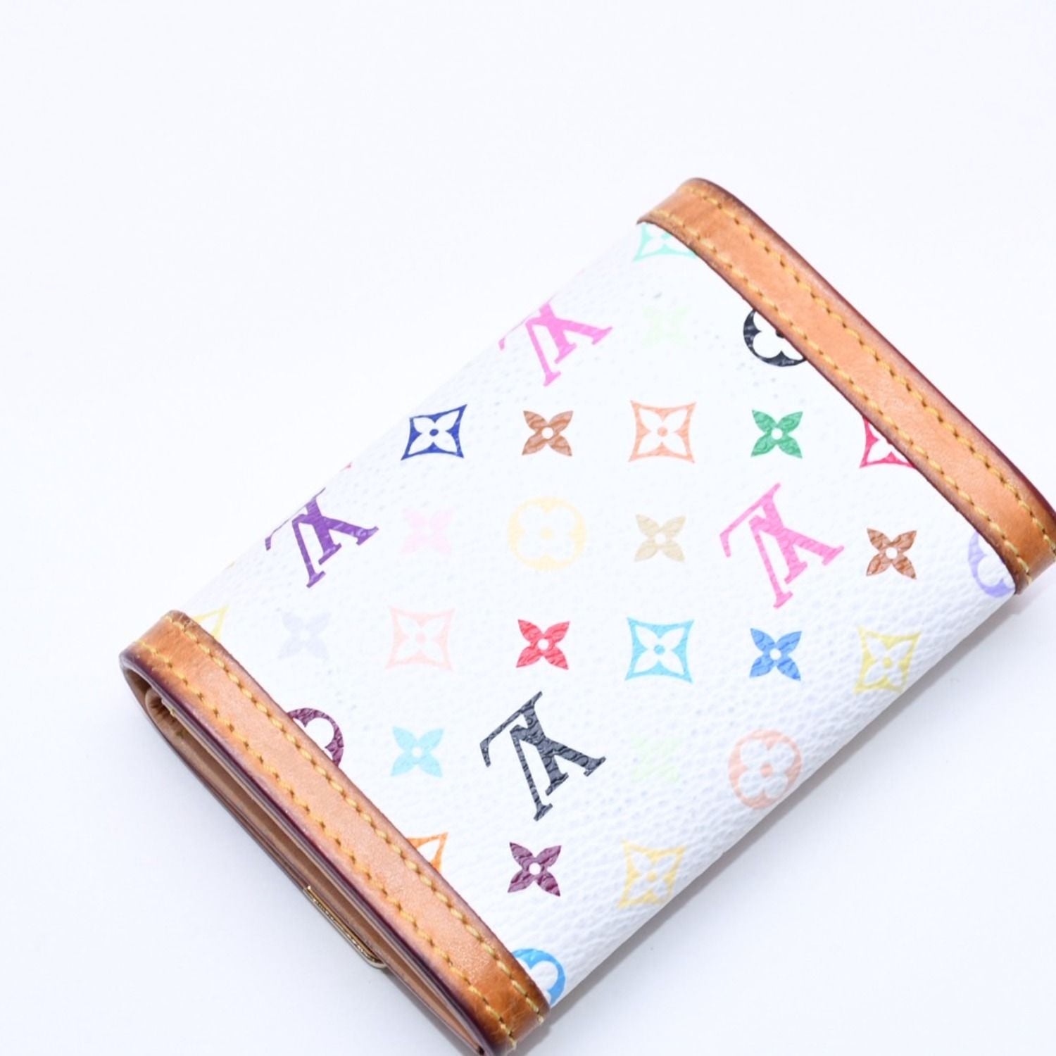 Louis Vuitton Porte Monnaie Plastic Coin Purse Monogram Multicolor White — view 4