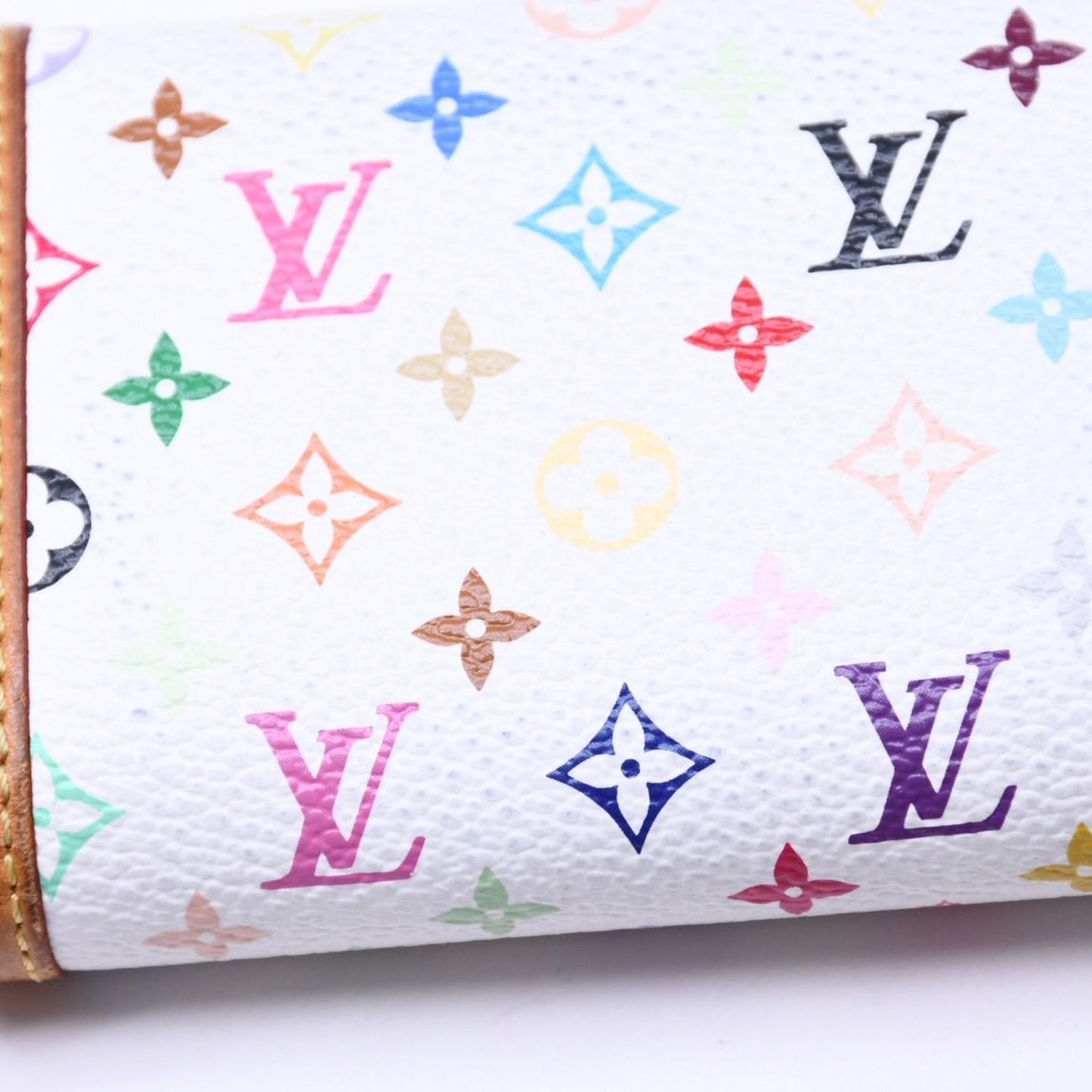 Louis Vuitton Porte Monnaie Plastic Coin Purse Monogram Multicolor White — view 6
