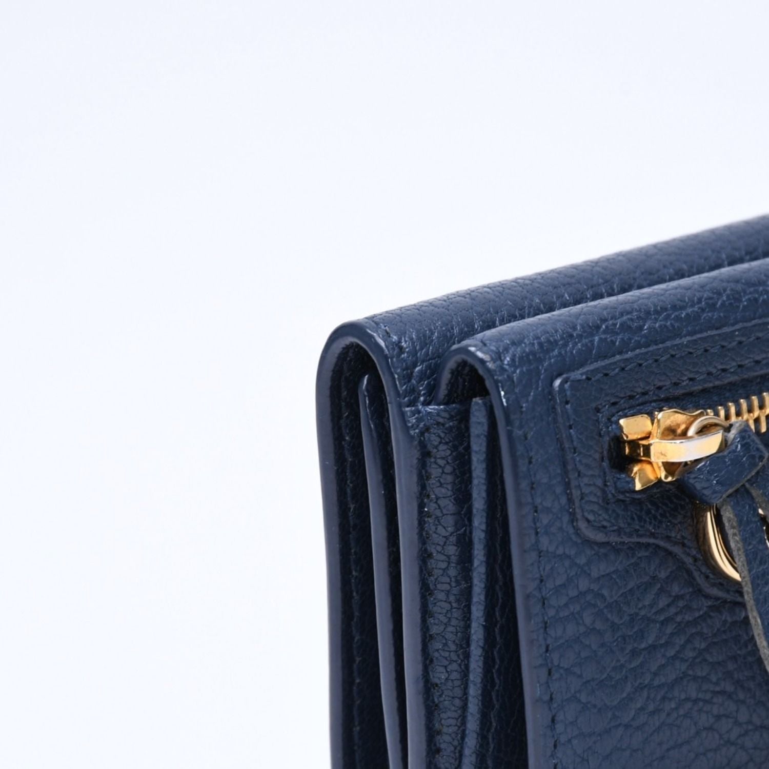 Balenciaga Compact Wallet Navy Gold Trifold — view 5