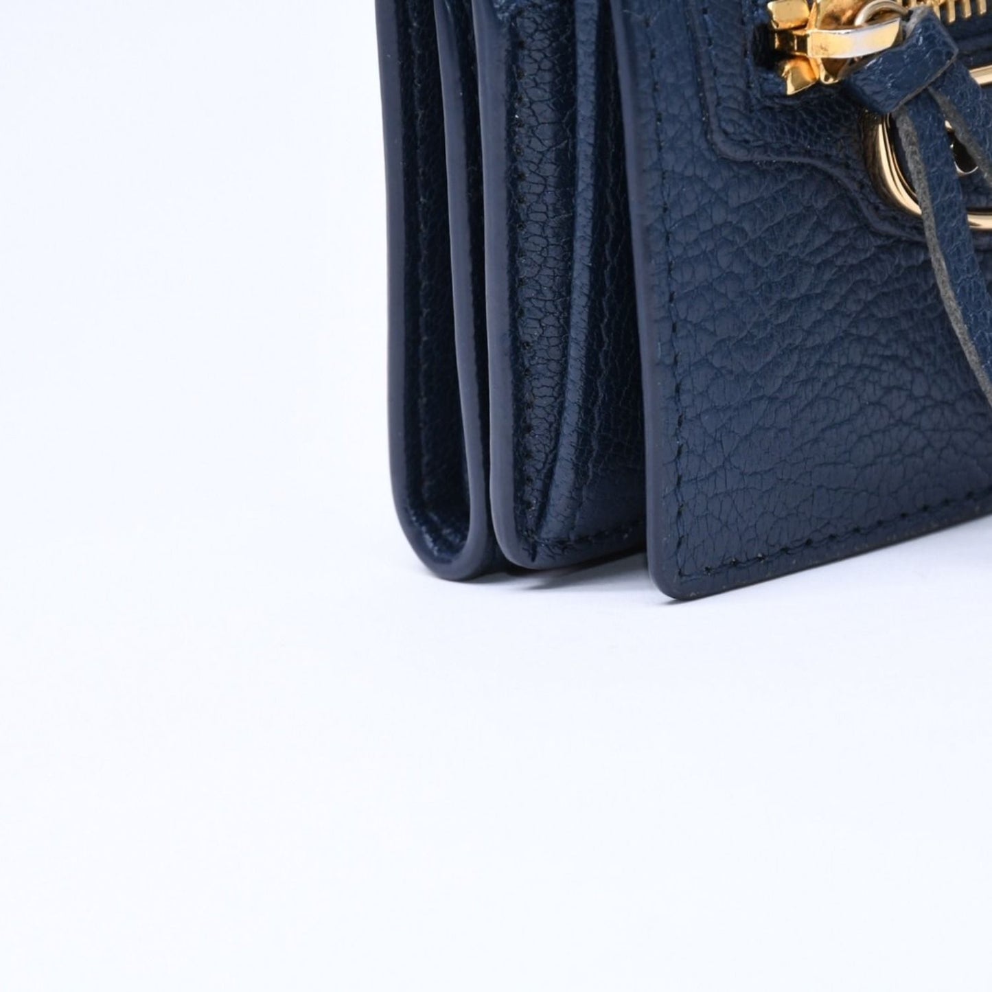 Balenciaga Compact Wallet Navy Gold Trifold — view 6