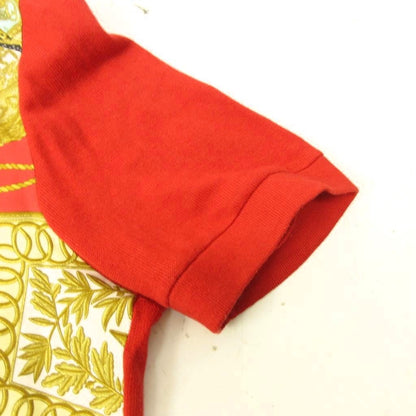 Hermes Polo Shirt Knit Contrast Silk Scarf Pattern All Over Short Sleeve M — view 7