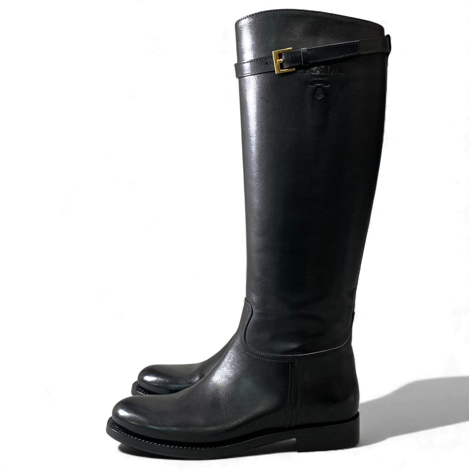 Prada Buckle Boot Black — view 3