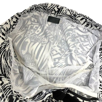 Moncler Shorts Nylon Logo All Over Pattern L White Black — view 6