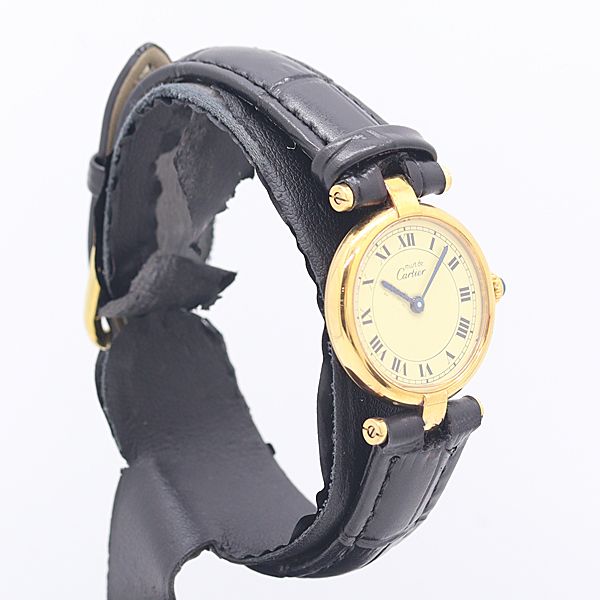 Cartier Bonded Must Vendome SM Vermeil Quartz Ivory Dial Watch — view 2