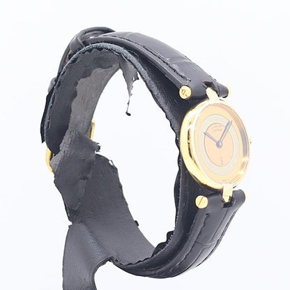 Cartier Must Vendome Quartz Gold Silver Brown Dial Watch — view 2