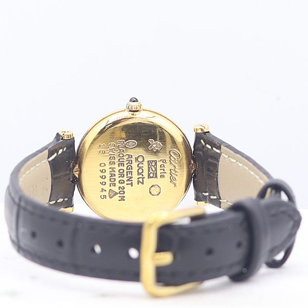 Cartier Must Vendome Quartz Gold Silver Brown Dial Watch — view 4