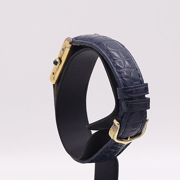 Cartier Must Tank Hand Wound Navy Dial Watch — view 3