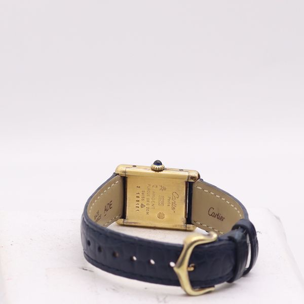 Cartier Must Tank Hand Wound Navy Dial Watch — view 4