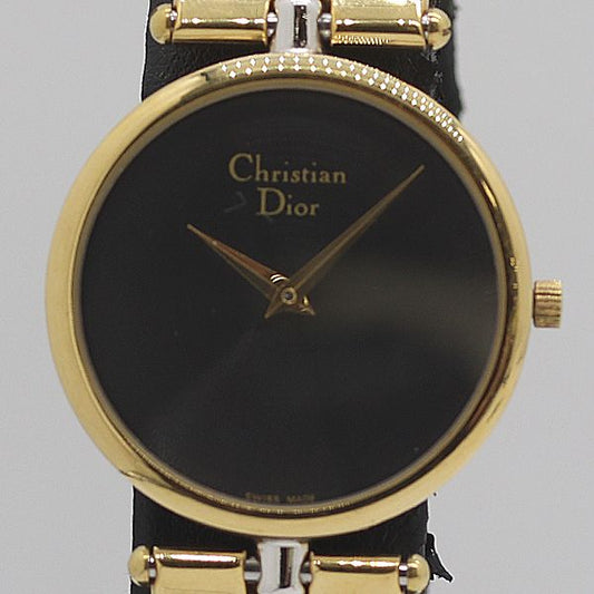 Dior Quartz Black Dial SS Watch