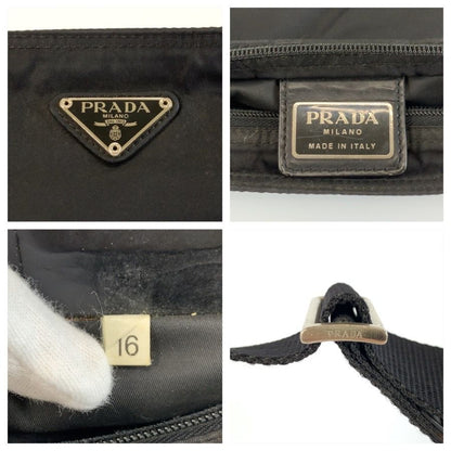 Prada Tessuto Black Silver Nylon Shoulder Bag — view 3