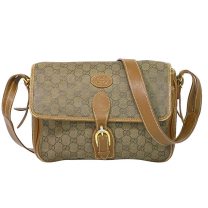 Gucci GG Supreme Shoulder Bag Pochette Brown Vintage
