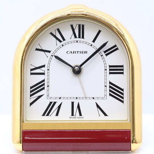 Cartier Calandre Quartz with Alarm White Dial Table Clock