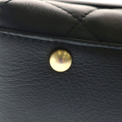 Chanel Quilted 25 S Flap S Chain Shoulder Bag Handbag Black Lambskin Gold — view 6