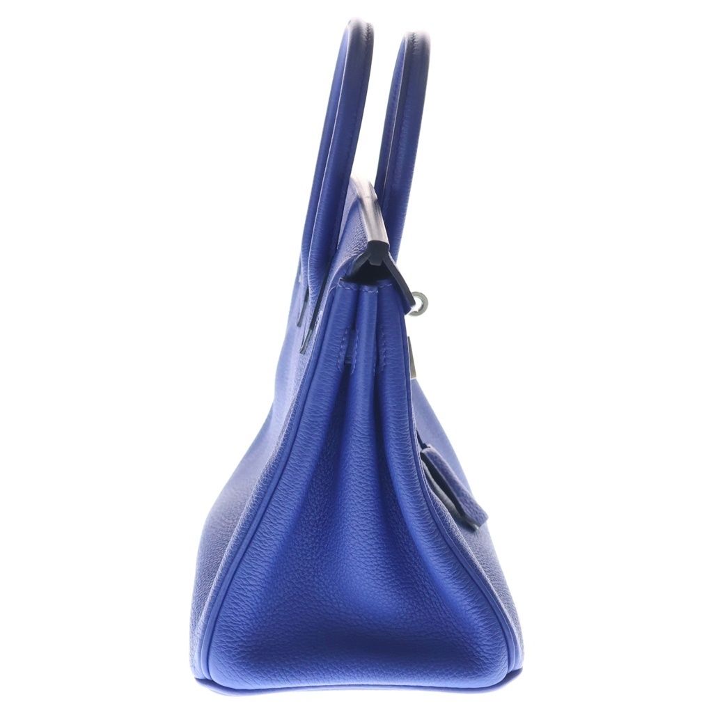 Hermes Birkin 25 Togo Silver Handle Blue Handbag — view 3