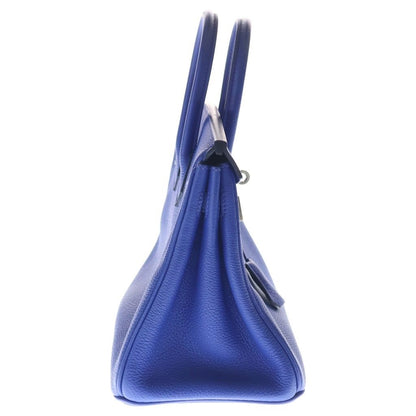 Hermes Birkin 25 Togo Silver Handle Blue Handbag — view 3