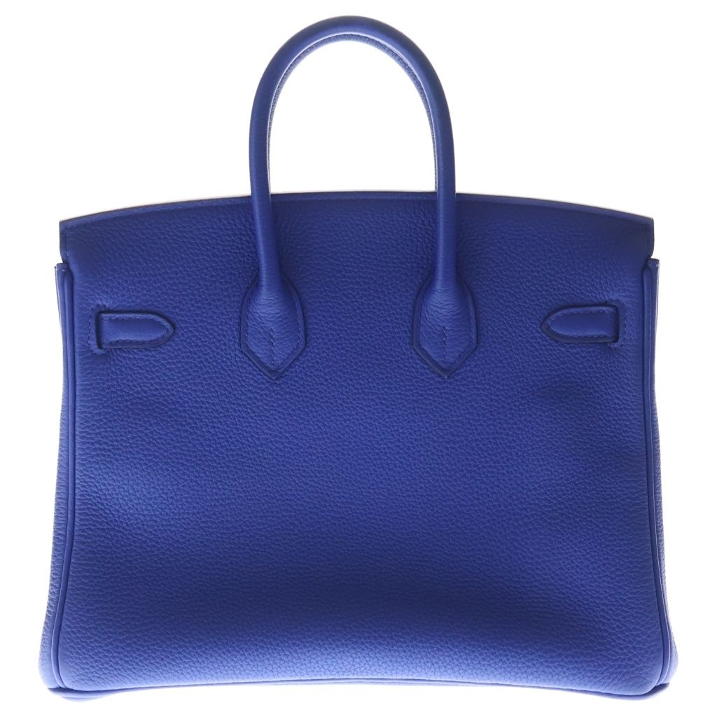 Hermes Birkin 25 Togo Silver Handle Blue Handbag — view 2
