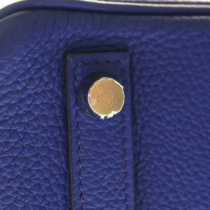 Hermes Birkin 25 Togo Silver Handle Blue Handbag — view 6