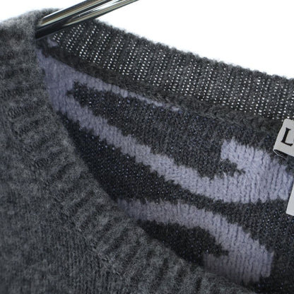 Loewe Anagram Jacquard Wool Knit Sweater Crew Neck Gray — view 6