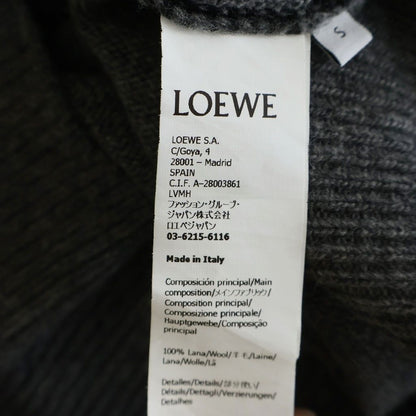 Loewe Anagram Jacquard Wool Knit Sweater Crew Neck Gray — view 8