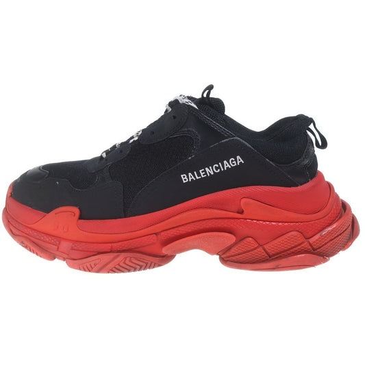 Balenciaga Triple S Leather Low-Cut Sneakers Black