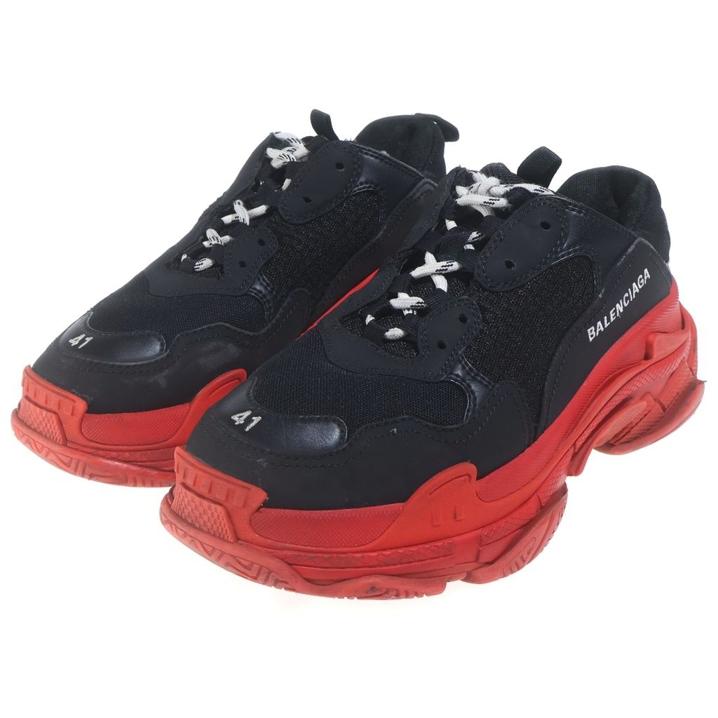 Balenciaga Triple S Leather Low-Cut Sneakers Black — view 2