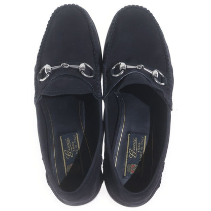 Gucci Horsebit Suede Leather Low-Cut Shoes Loafers Silver Black — view 4