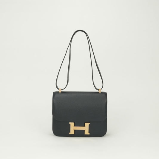 Hermes Constance 3 24 Shoulder Bag Epsom Noir Black Gold Veau Buckle