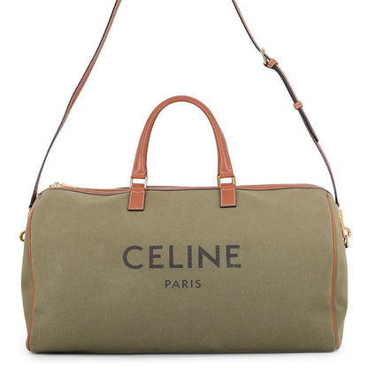 Celine Boston Bag Logo Canvas Leather 2-Way