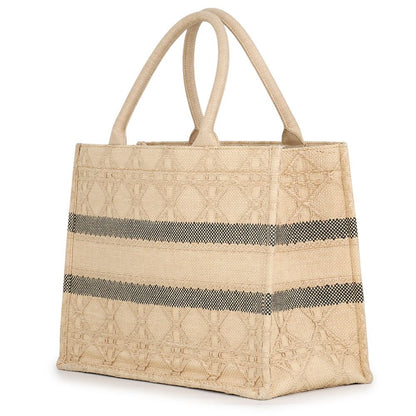Dior Tote Bag Book Cannage Raffia Black — view 2