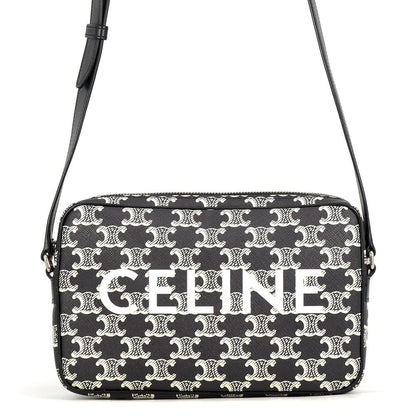 Celine Shoulder Bag Triomphe Horizontal Black White