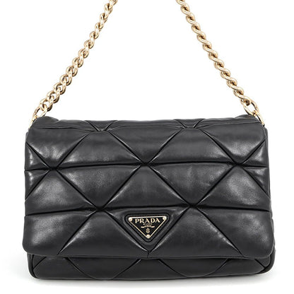 Prada Shoulder Bag System Patchwork Leather Black