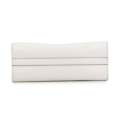 Prada Embossed Triangle Logo Leather 2-Way White Handbag — view 3