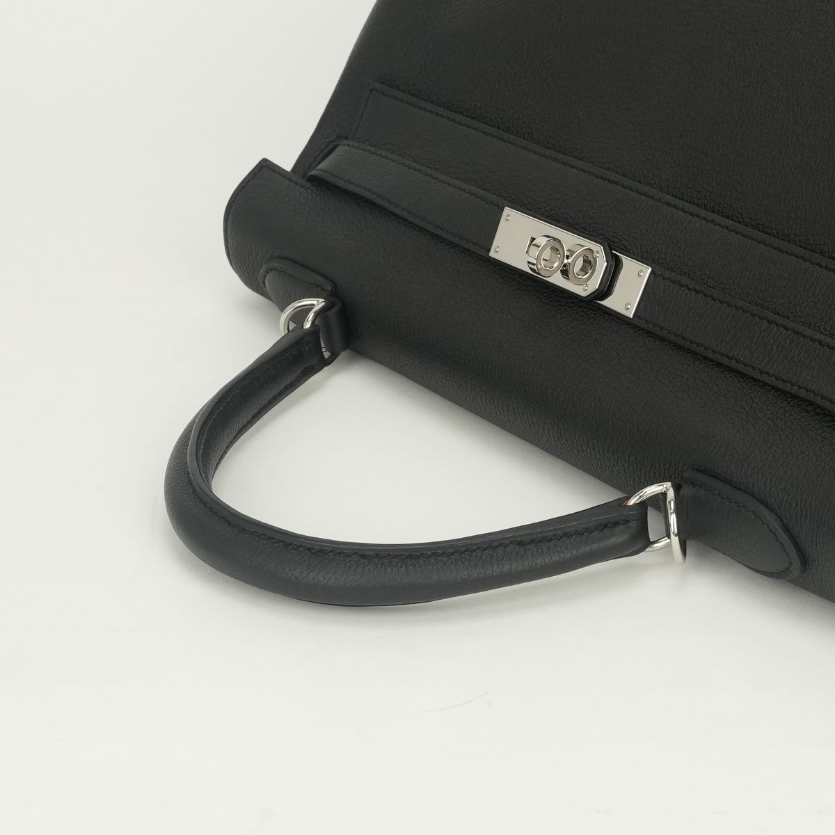 Hermes Kelly 32 Tote Shoulder Bag Togo Noir Black Silver Handle 2-Way Retourne — view 4