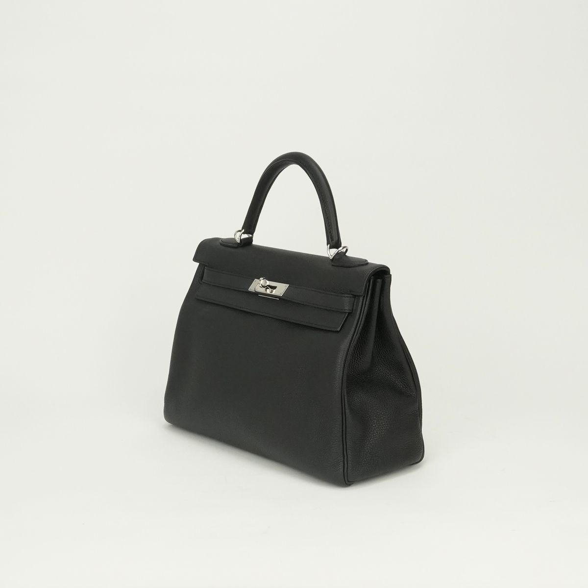 Hermes Kelly 32 Tote Shoulder Bag Togo Noir Black Silver Handle 2-Way Retourne — view 2