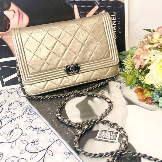 Chanel Chain Wallet Quilted Boy Shoulder Bag