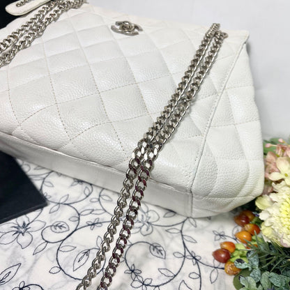 Chanel Caviar Leather Quilted CC Logo Shoulder Bag — view 4
