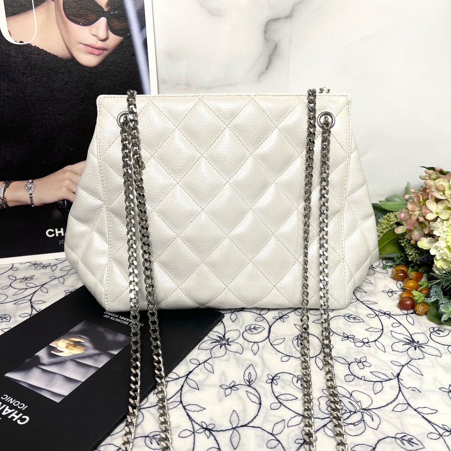 Chanel Caviar Leather Quilted CC Logo Shoulder Bag — view 2
