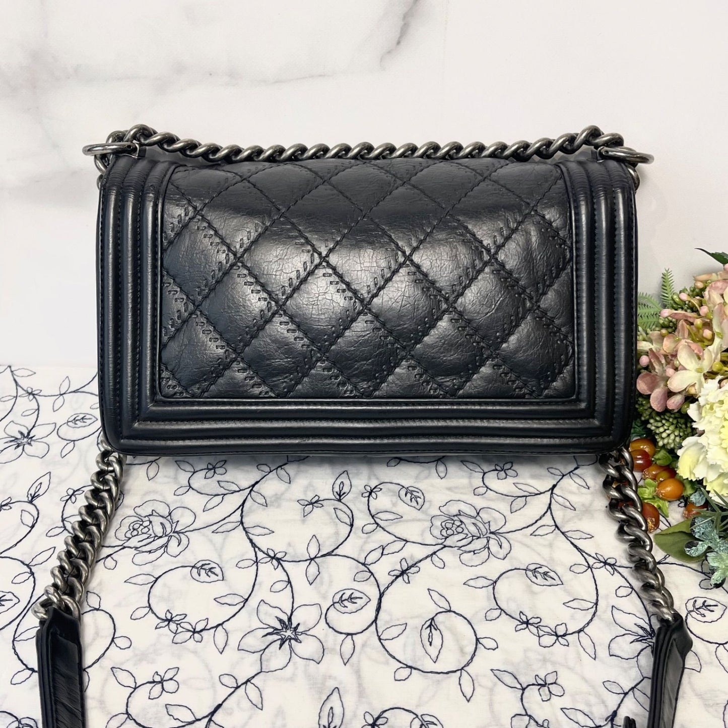 Chanel Boy Quilted Shoulder Bag Black — view 2