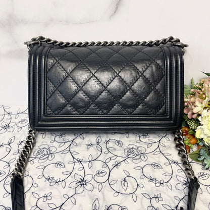 Chanel Boy Quilted Shoulder Bag Black — view 2
