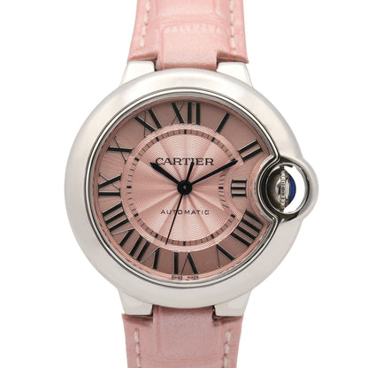 Cartier Watch Baron Blue Pink Stainless Steel