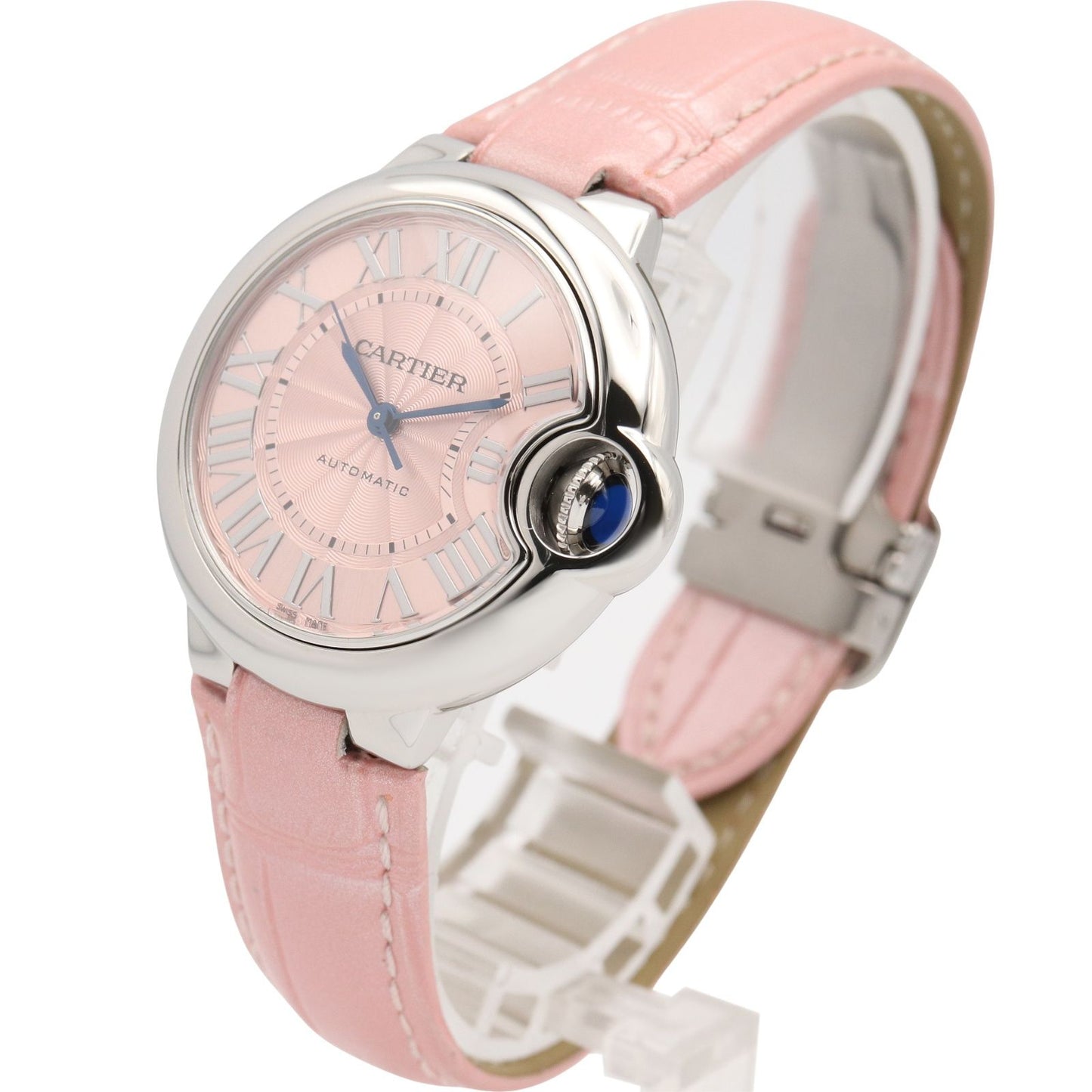 Cartier Watch Baron Blue Pink Stainless Steel — view 2