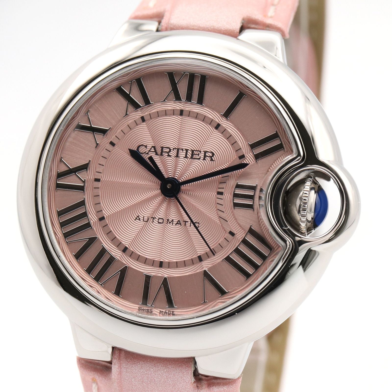 Cartier Watch Baron Blue Pink Stainless Steel — view 3