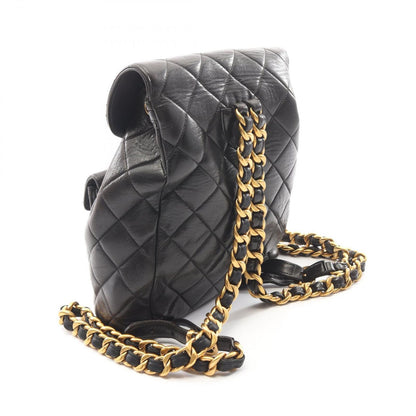 Chanel Backpack Quilted Black Lambskin Double Turnlock Chain — view 2